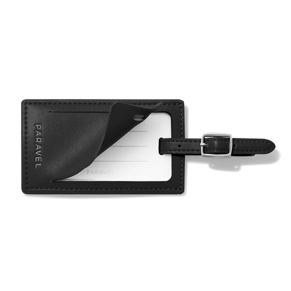 NWOT PARAVEL Luggage Tag in Black Leather - Picture 2 of 5